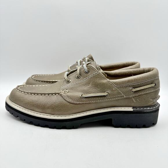 Sperry Mens a/O Lug 3-Eye Boat Shoes US 9 M EU 42 Taupe Leather Waterproof NWOB - Picture 8 of 12